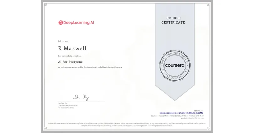 AI For Everyone certificate
